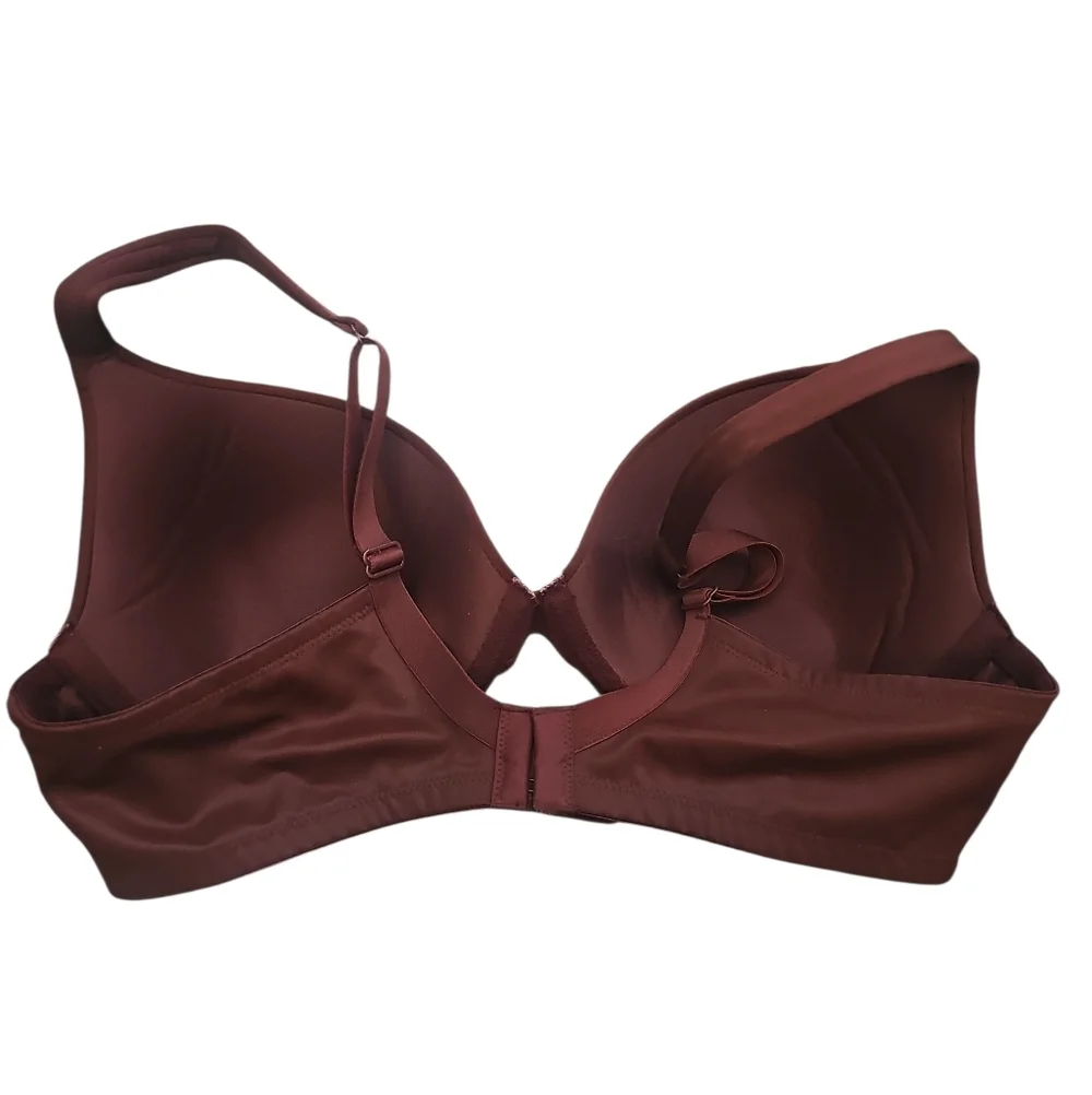 Cacique Boost Plunge Sz 38C Burgandy Underwire Bra New WL33